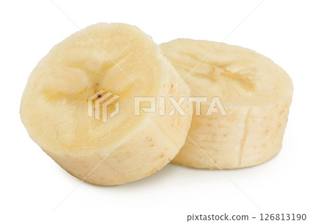 peeled banana isolated on white background 126813190
