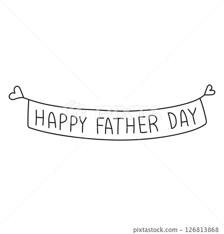 Fathers Day Bear concept. Happy Father Day banner with hearts illustration. in thin line style 126813868
