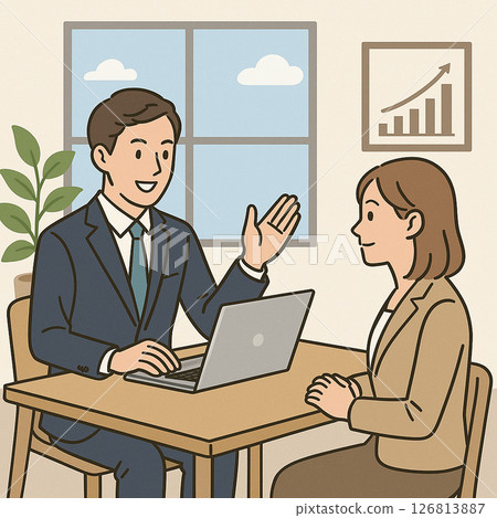 男人和女人在辦公室見面 126813887