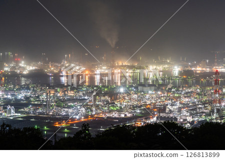 《岡山縣》水島綜合工廠/工廠夜景《從和way山天際線出發》 126813899