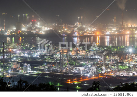 《岡山縣》水島綜合工廠/工廠夜景《從和way山天際線出發》 126813902