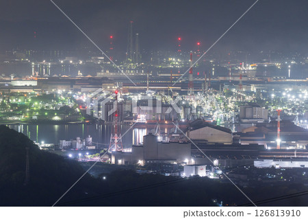 《岡山縣》水島綜合工廠/工廠夜景《從和way山天際線出發》 126813910
