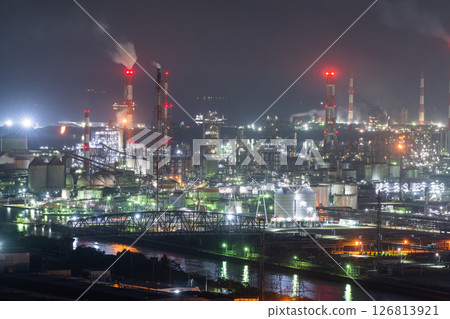 《Okayama Prefecture》Mizushima Complex/Factory night view 《From Washiwayama Skyline》 126813921