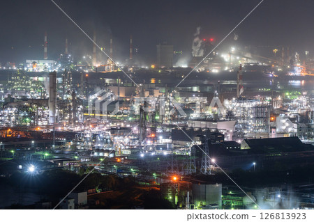 《岡山縣》水島綜合工廠/工廠夜景《從和way山天際線出發》 126813923
