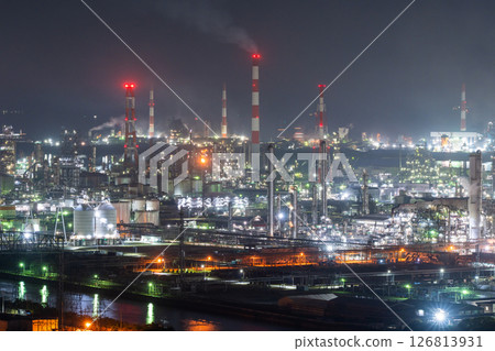 《岡山縣》水島綜合工廠/工廠夜景《從和way山天際線出發》 126813931