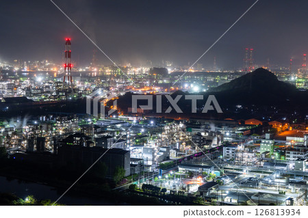 《岡山縣》水島綜合工廠/工廠夜景《從和way山天際線出發》 126813934