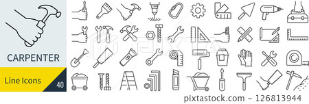 木工工具圖示集 126813944