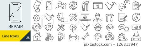 Repair icon set Repair icon set 126813947