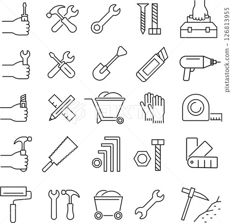 Tools line icon set Tools line icon set 126813955