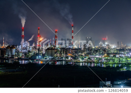《Okayama Prefecture》Mizushima Petrochemical Complex and Factory Night View 《Okayama Prefecture》Mizushima Petrochemical Complex and Factory Night View 126814059