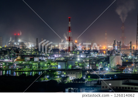 《岡山縣》水島石油化學聯合企業及工廠夜景 《岡山縣》水島石油化學聯合企業及工廠夜景 126814062