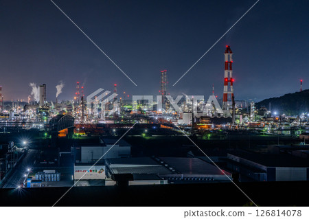 《Okayama Prefecture》Mizushima Petrochemical Complex and Factory Night View 126814078