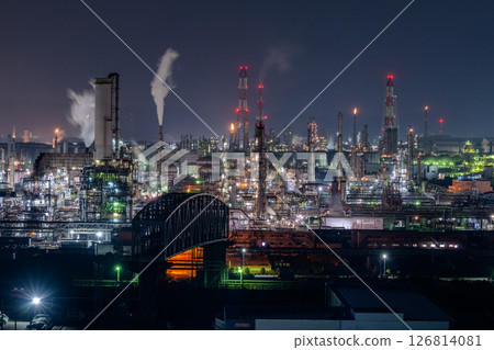 《Okayama Prefecture》Mizushima Petrochemical Complex and Factory Night View 《Okayama Prefecture》Mizushima Petrochemical Complex and Factory Night View 126814081