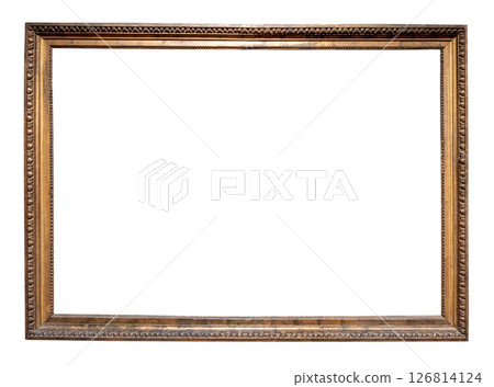 old horizontal narrow golden picture frame cutout old horizontal narrow golden picture frame cutout 126814124