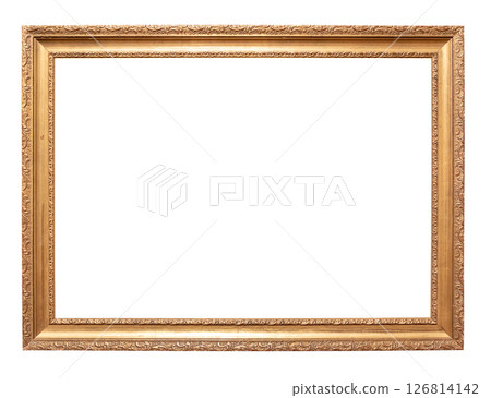 vintage horizontal golden picture frame cutout vintage horizontal golden picture frame cutout 126814142