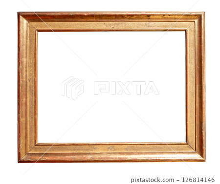 old horizontal flat golden picture frame cutout 126814146