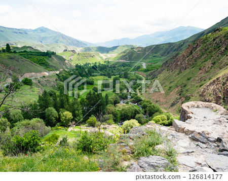 view of Vorotan gorge from Vorotnavank monastery view of Vorotan gorge from Vorotnavank monastery 126814177