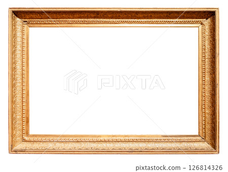 old horizontal gold wooden picture frame cutout 126814326