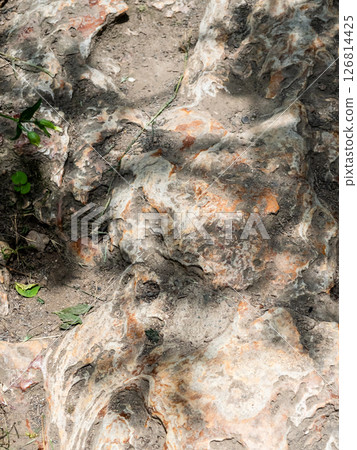 travertine surface of gorge of Vorotan River travertine surface of gorge of Vorotan River 126814425