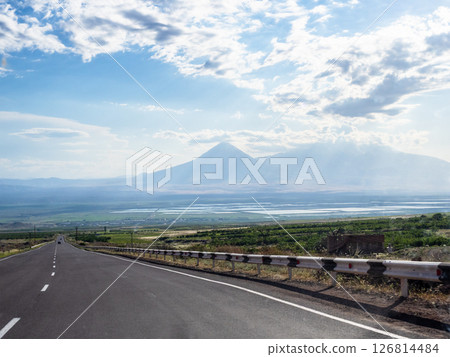 m12 highway, pond of fish farming, Ararat province m12 highway, pond of fish farming, Ararat province 126814484