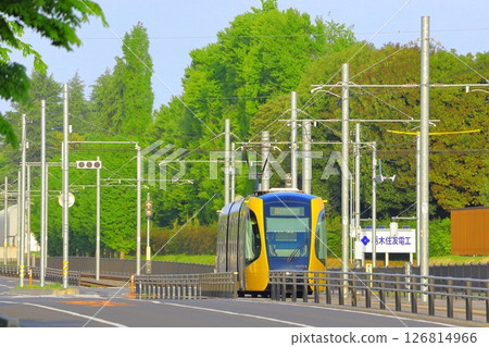 Light Line and the scenery around Tobiyama Castle Ruins Station, Utsunomiya Light Rail Light Line and the scenery around Tobiyama Castle Ruins Station, Utsunomiya Light Rail 126814966
