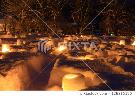 Snow lights on a snowy night Snow lights on a snowy night 126815190