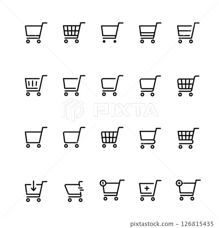 Shopping cart icon for online stores 126815435