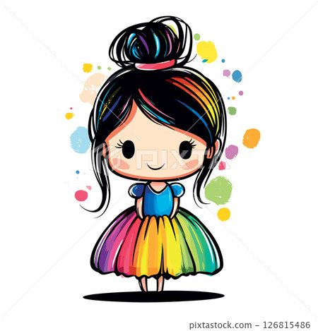 cute little princess childish isolated vector illustration 126815486