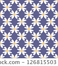 Seamless Daisy Floral Pattern on Purple Background. Cute Spring Flower Design 126815503