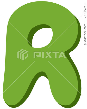 Drawing of green alphabet in doodle style A to Z 126815740