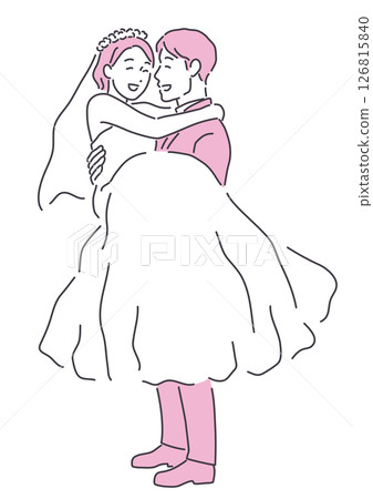 擁抱新娘的新郎 126815840
