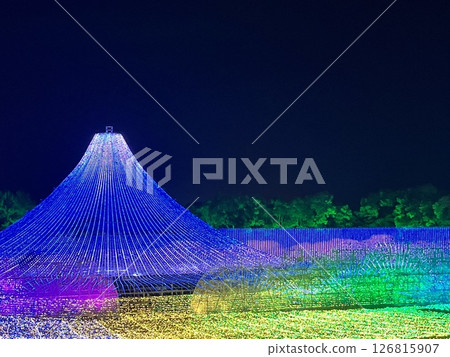 Nabana no Sato illuminations at night, Mount Fuji 126815907