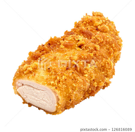 Crispy Outside, Juicy Chicken Tender Cut in Half 126816089