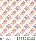 Seamless colorful Floral Pattern on white Background . Minimalist Flower Design 126816188