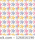 Seamless colorful Floral Pattern on white Background . Minimalist Flower Design 126816190