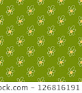 Seamless daisy Pattern on green Background . Minimalist Flower Design 126816191