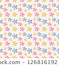 Seamless colorful Floral Pattern on white Background . Minimalist Flower Design 126816192