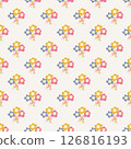 Seamless colorful Floral Pattern on white Background . Minimalist Flower Design 126816193