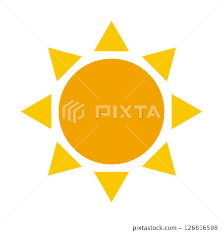 晴朗天氣預報圖示：簡單的太陽 126816598