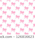 Coquette Pink Ribbon Bow Pattern Hand draw Girly Seamless Background 126816623