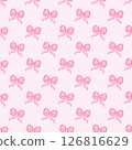 Coquette Pink Ribbon Bow Pattern Hand draw Girly Seamless Background 126816629