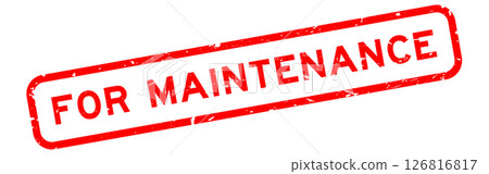 Grunge red for maintenance word rubber square seal stamp on white background 126816817