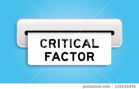 White coupon banner with word critical factor from machine on blue color background White coupon banner with word critical factor from machine on blue color background 126816848