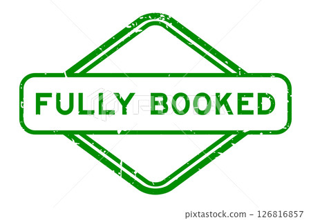 Grunge green fully booked word rubber seal stamp on white background Grunge green fully booked word rubber seal stamp on white background 126816857
