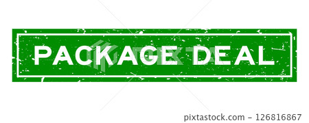 Grunge green package deal word square rubber seal stamp on white background Grunge green package deal word square rubber seal stamp on white background 126816867