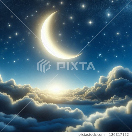 Quiet night sky illustration Quiet night sky illustration 126817122