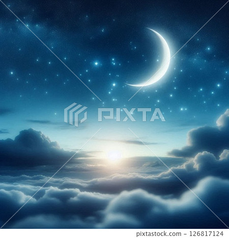 Quiet night sky illustration 126817124