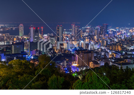 《Hyogo Prefecture》Night view of Kobe Venus Bridge and Suwayama Park Observatory 126817240