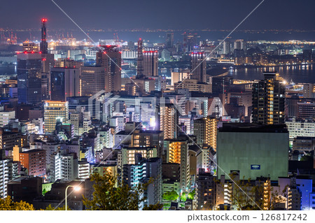 《Hyogo Prefecture》Night view of Kobe Venus Bridge and Suwayama Park Observatory 《Hyogo Prefecture》Night view of Kobe Venus Bridge and Suwayama Park Observatory 126817242