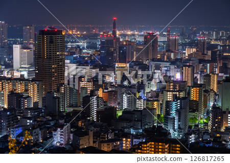 《Hyogo Prefecture》Night view of Kobe Venus Bridge and Suwayama Park Observatory 126817265